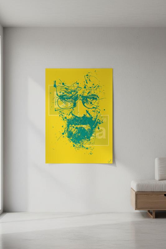 “Heisenberg” Splatter Portrait Poster - Breaking Bad Iconic Character Art Print A3 - 50 units Flexo Draws