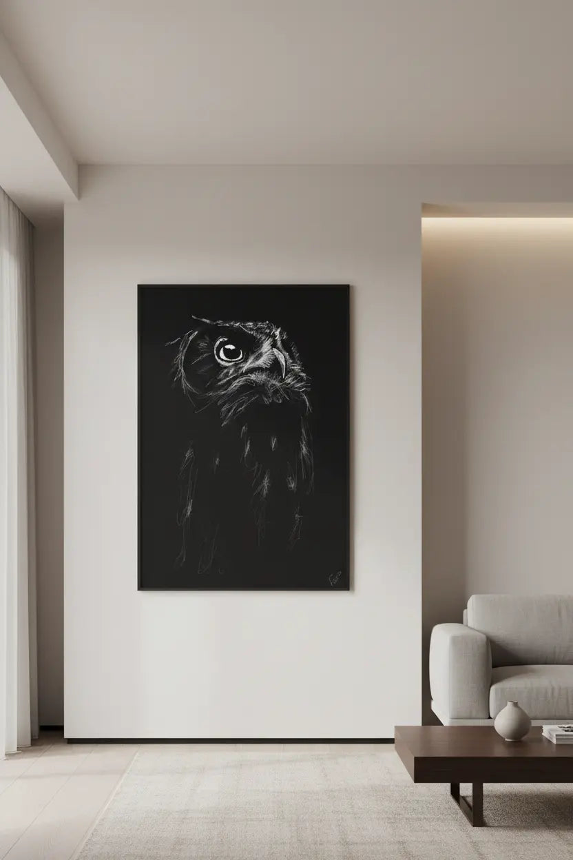 “Owl” Premium Semi-Glossy Limited Edition Art Print A3 - 50 units Flexo Draws