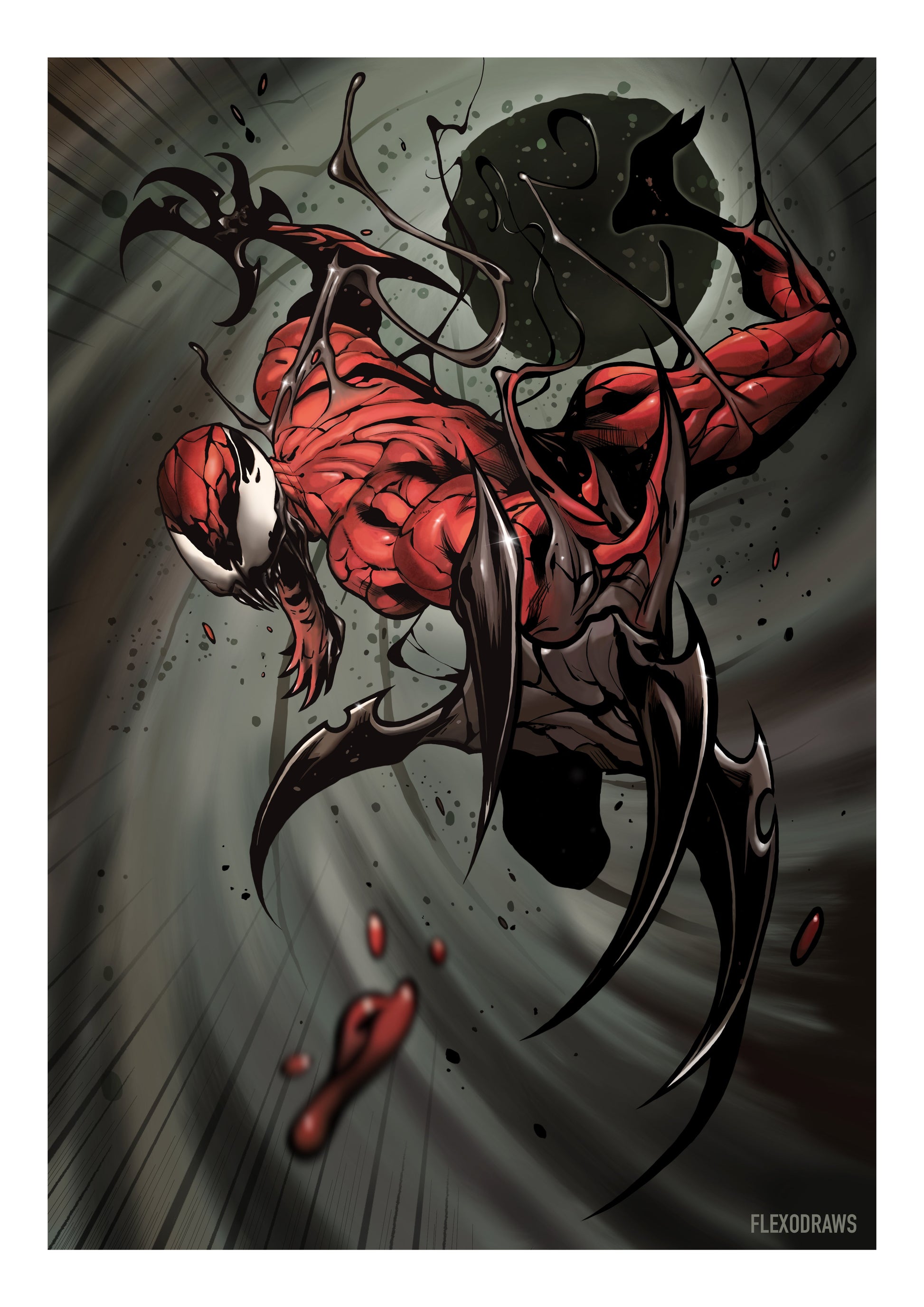 Carnage Art Poster | A3 & A4 Semi-Gloss Art Print Flexo Draws