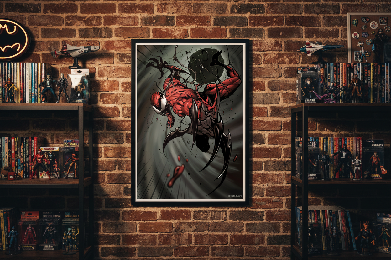 Carnage Art Poster | A3 & A4 Semi-Gloss Art Print Flexo Draws