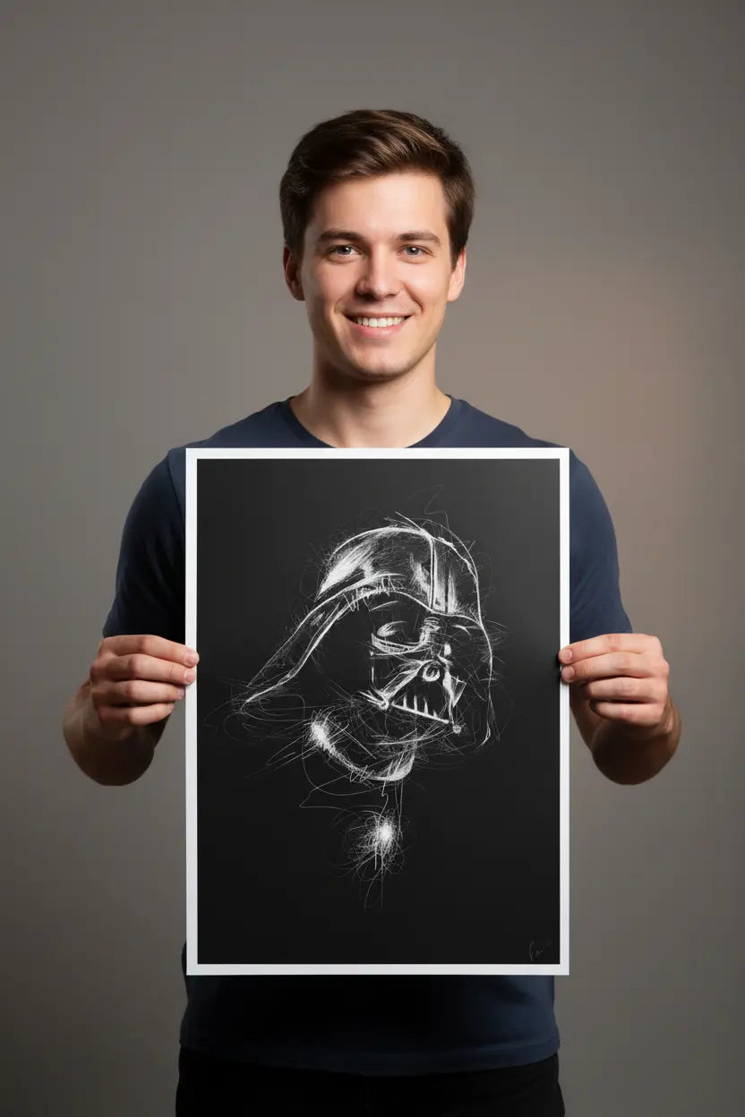 “Vader”  Scribble Premium Semi-Glossy Limited Edition Print  A3 - 50 units Flexo Draws