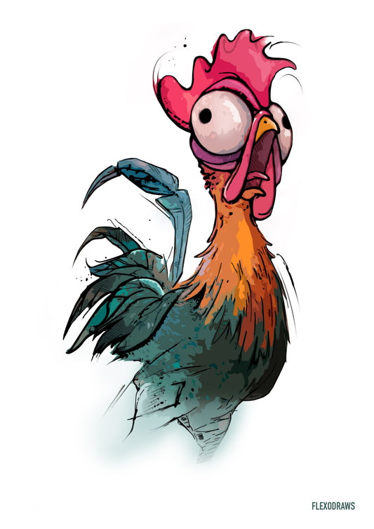 Hei Hei Moana Graphic Art Poster | A3 & A4 Semi-gloss Art Print Flexo Draws