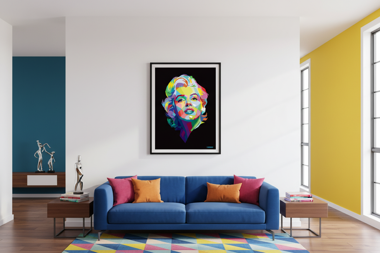 Geometric Marilyn Monroe Poster | A3 & A4 Semi-Gloss Art Print Flexo Draws