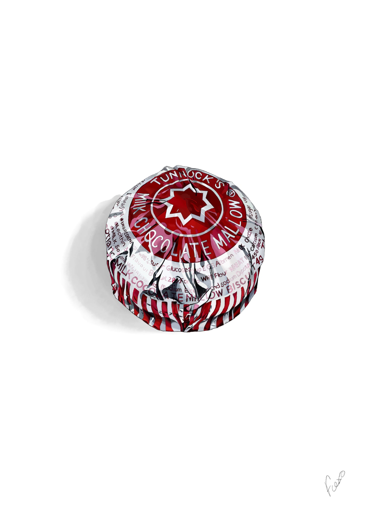 Tunnock’s Teacake Watercolour Illustration Limited Edition Art Print – 50 units - A3 A2 Flexo Draws