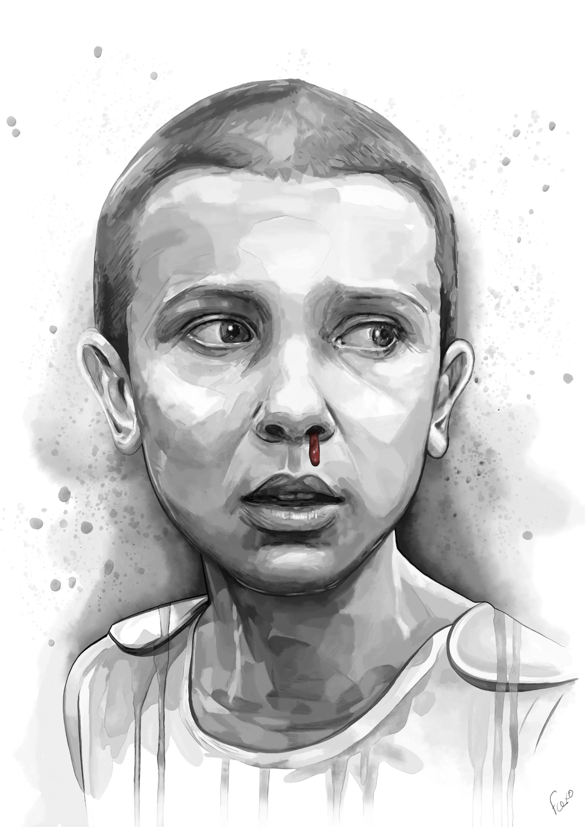 “Eleven” Stranger Things Eleven Watercolour Limited Edition Portrait Print. Semi-Glossy A3 - 50 units Flexo Draws