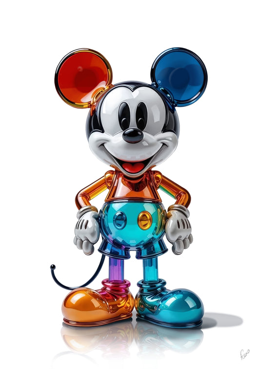 Mickey Mouse Glass Sculpture Illustration  – Limited edition art print - 50 Units - A3 A2 Flexo Draws