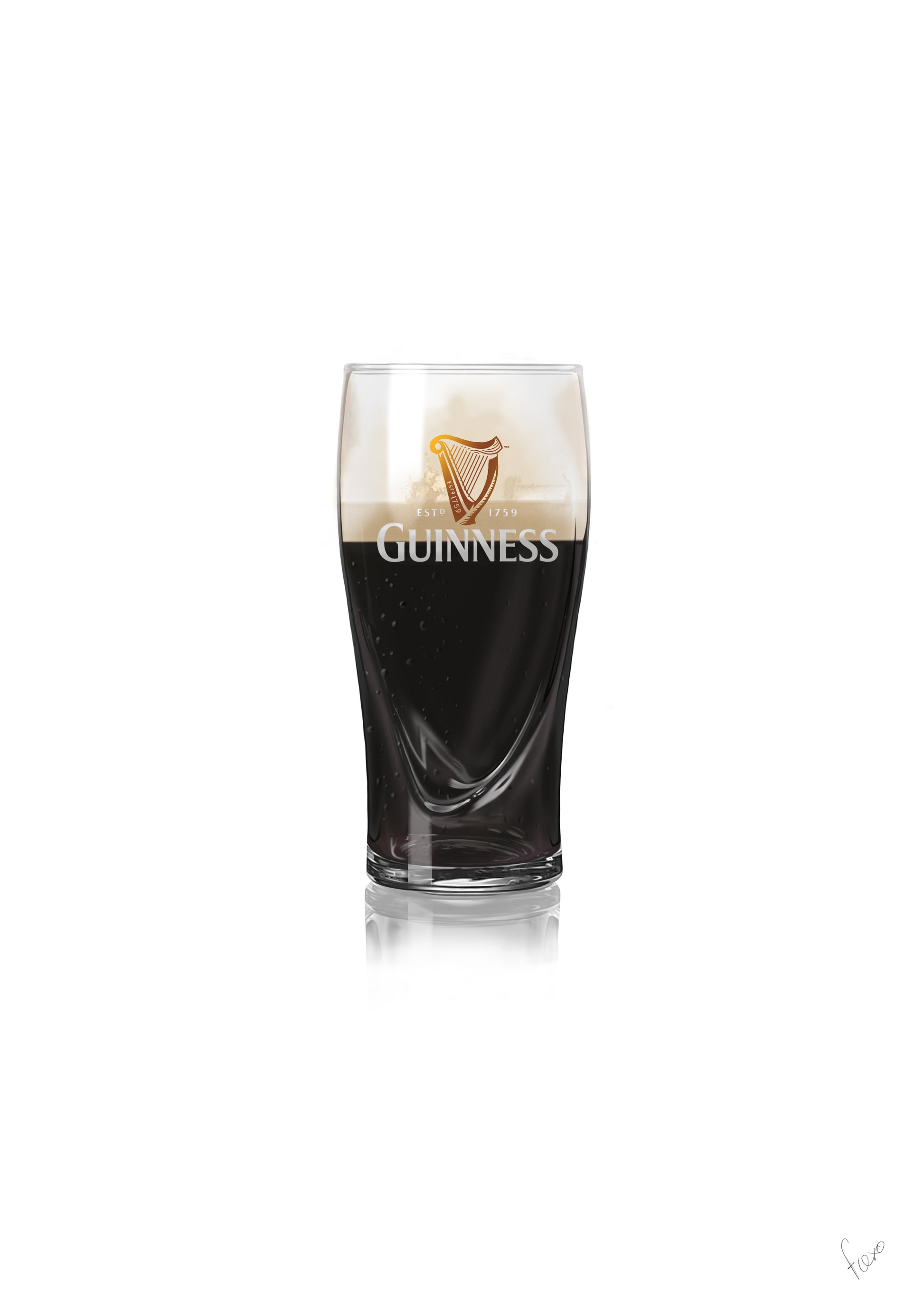 Split the G, Guinness Pint Illustration Limited edition print - 50 Units - A3 A2 Flexo Draws