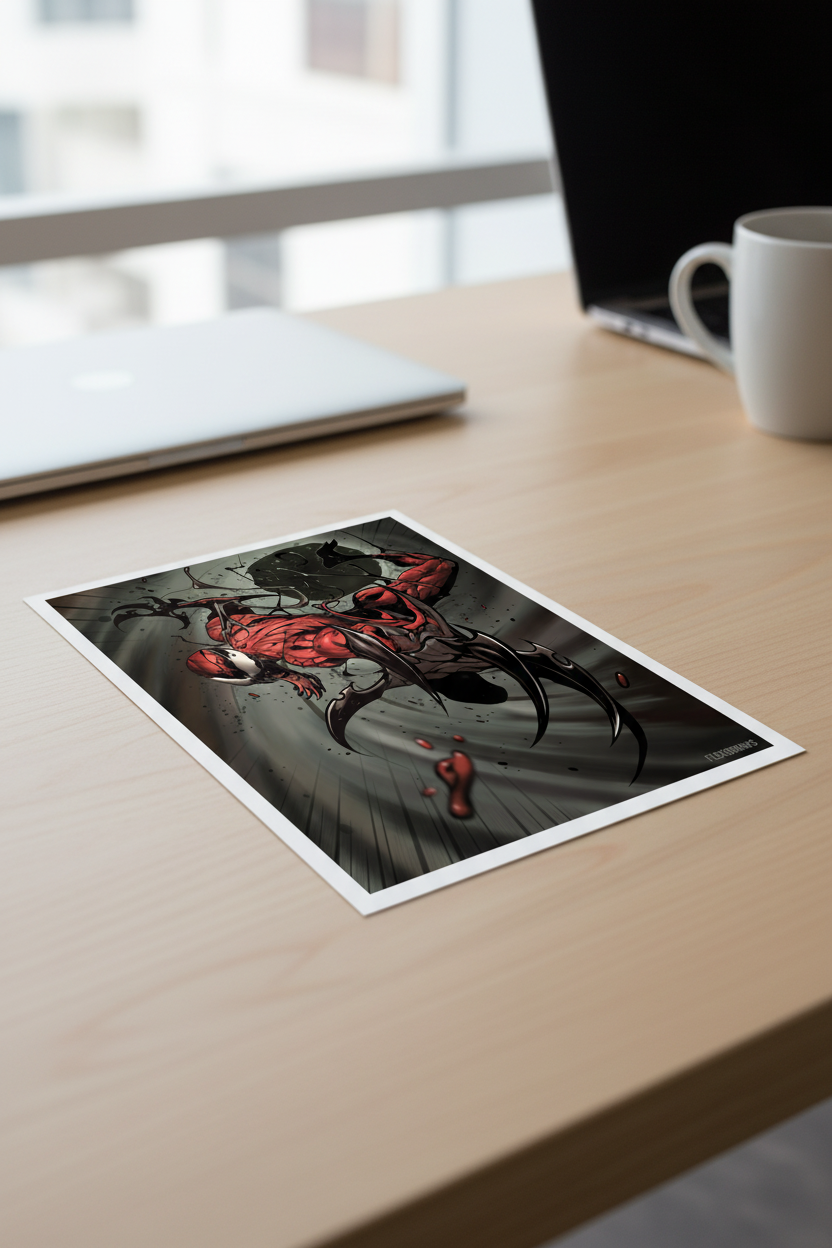 Carnage art on desk