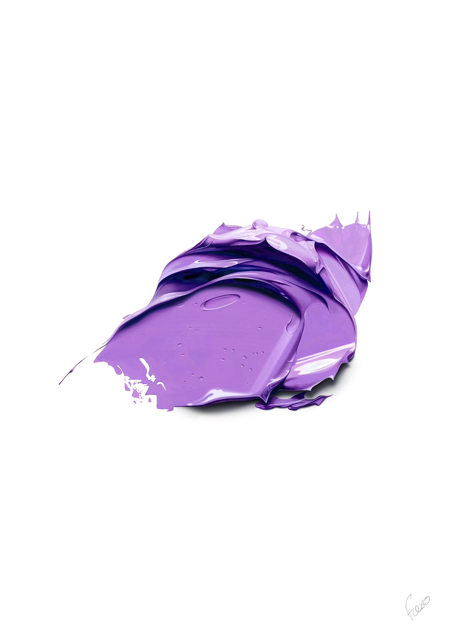 Purple Paint Blob Illustration – Limited Edition Fine Art Print - 50 Units - A3 A2 Flexo Draws