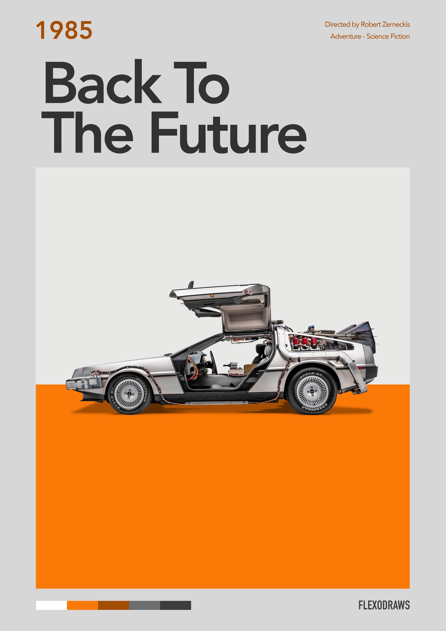 “Roads” Back to the Future 1985 Movie Poster Print A3 - 50 units Flexo Draws