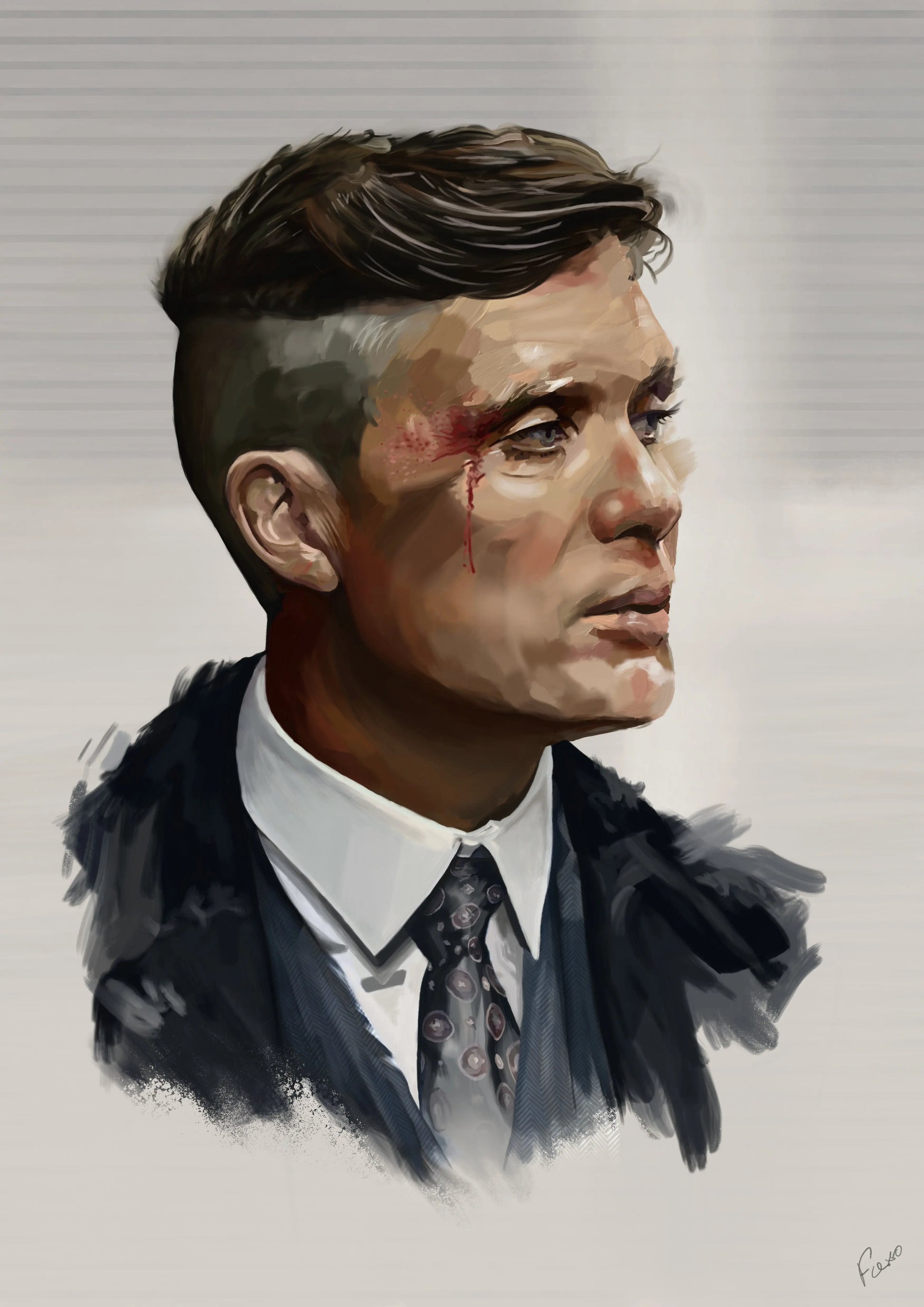 “Blind Ambition” Tommy Shelby Oil Portrait Limited Edition A3 Print - 50 units Flexo Draws