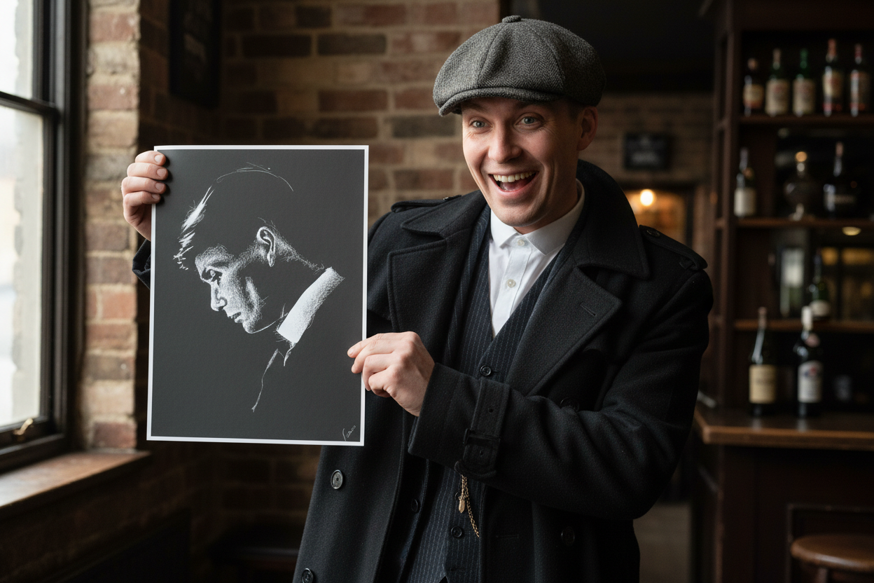 “Immortal” Cillian Murphy Scribble Art Print | Premium Semi-Gloss A3 Print - 50 units Flexo Draws