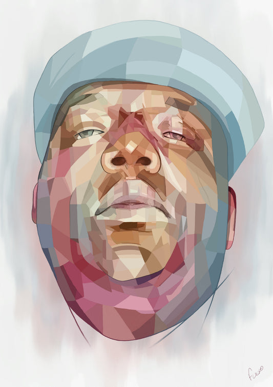 “Biggie” Vibrant Biggie Smalls Print - Colourful Hip Hop Art Print A3 - 50 units Flexo Draws