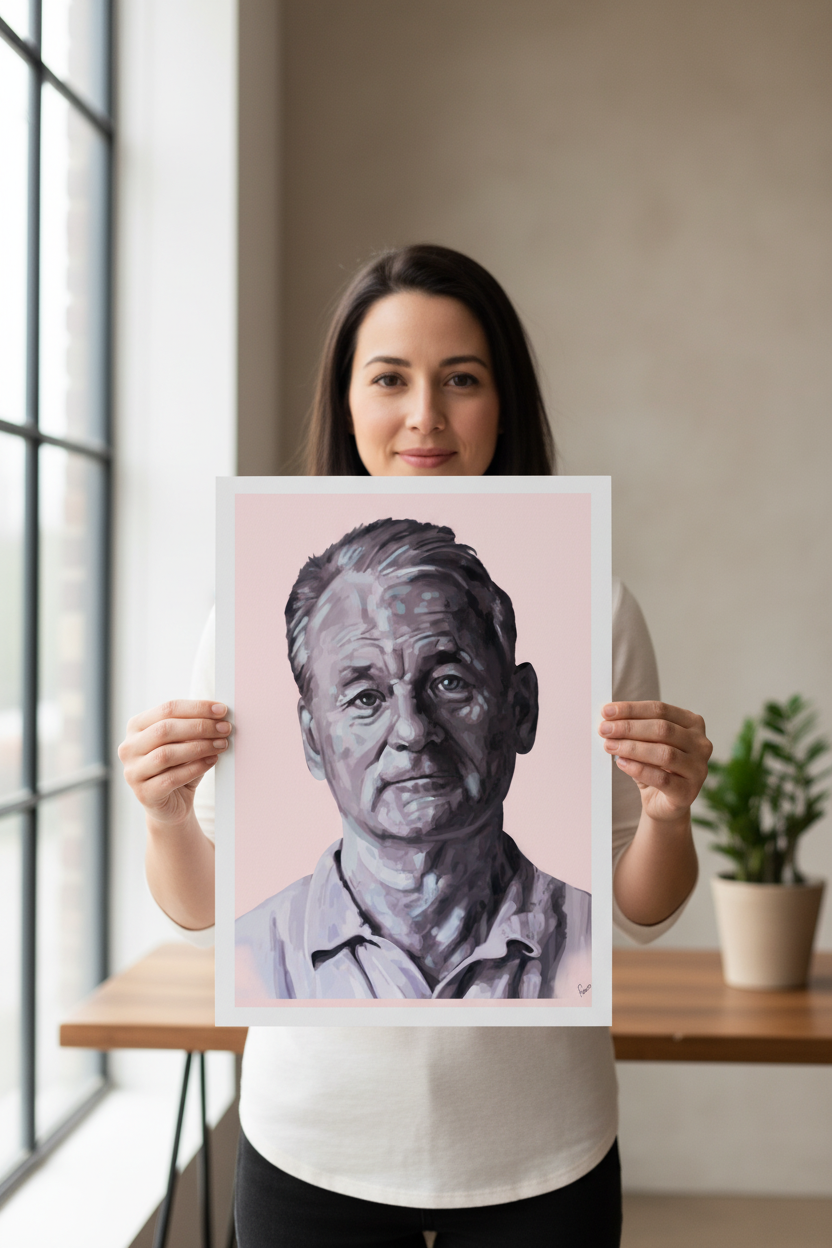 Bill Murray Portrait Poster - Premium Semi-Gloss Art Print A3 - 50 units Flexo Draws