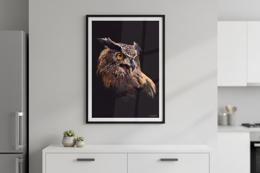 Eagle Owl Poster | A3 & A4 semi-gloss art print Flexo Draws