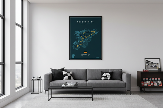 “Red Line” Nurburgring F1 Track Premium Semi-Glossy Print A3 - 50 units Flexo Draws
