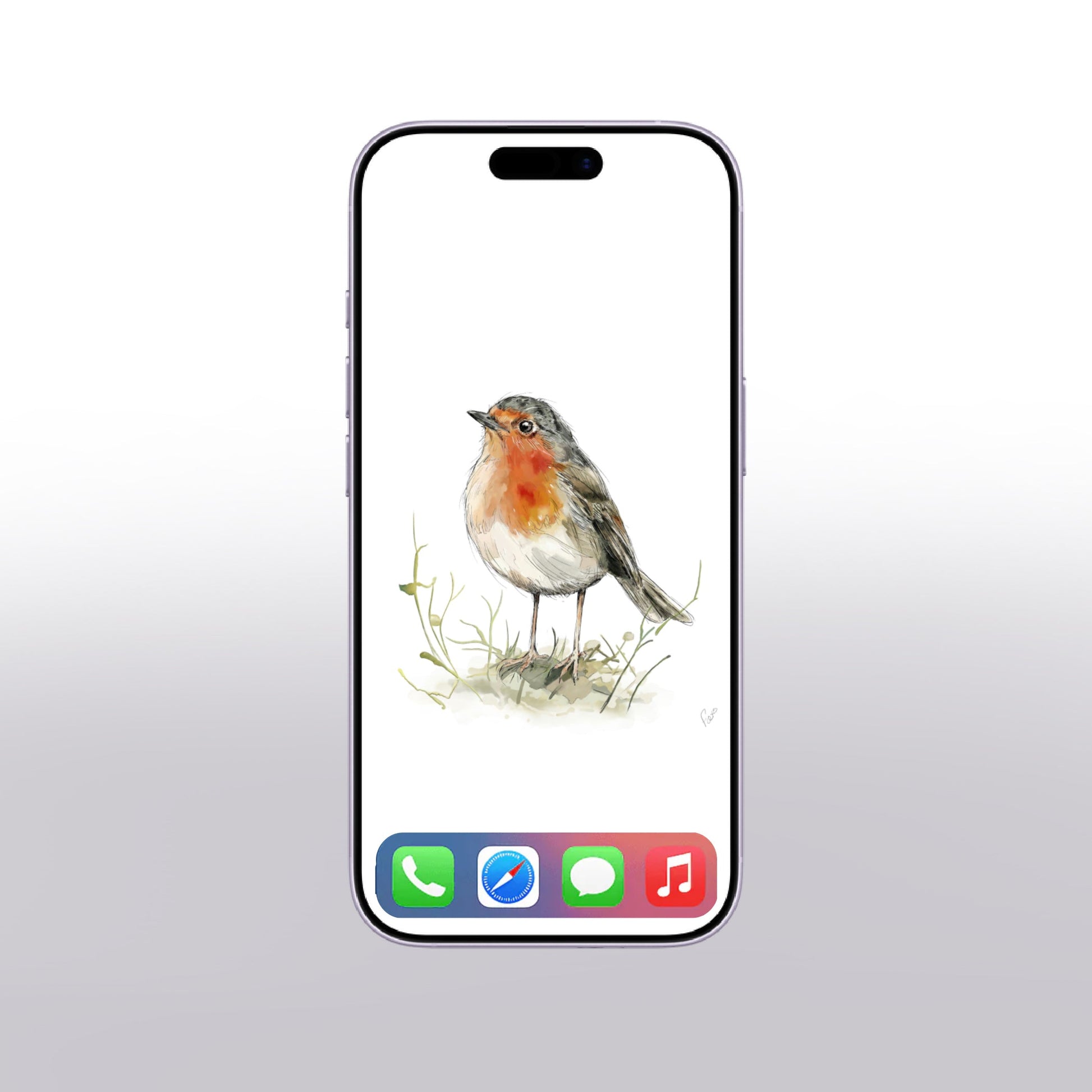 Digital Download “Robin” Wallpaper, iOS and Android Flexo Draws