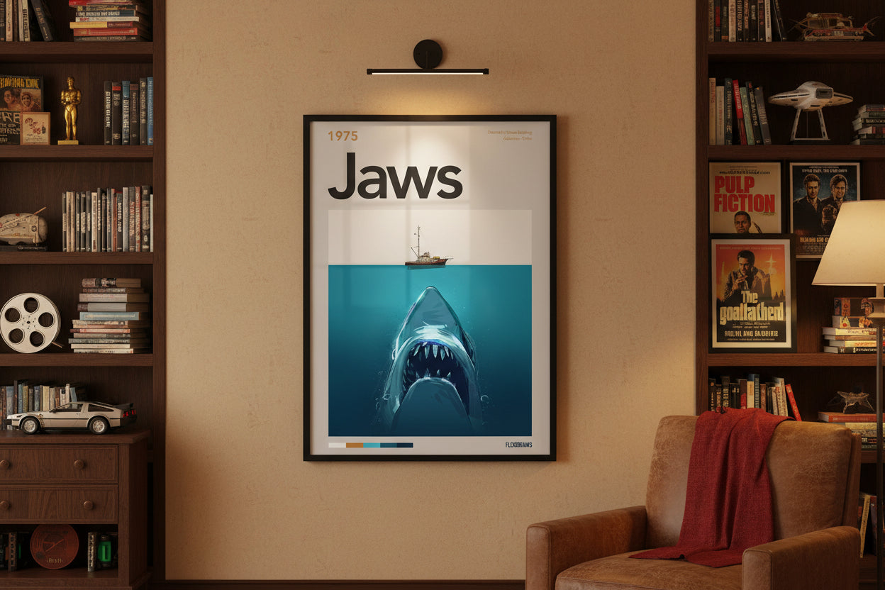 “Bigger Boat” Iconic Design Jaws Movie Poster (1975) - Premium Semi-Gloss A3 Print - 50 units Flexo Draws